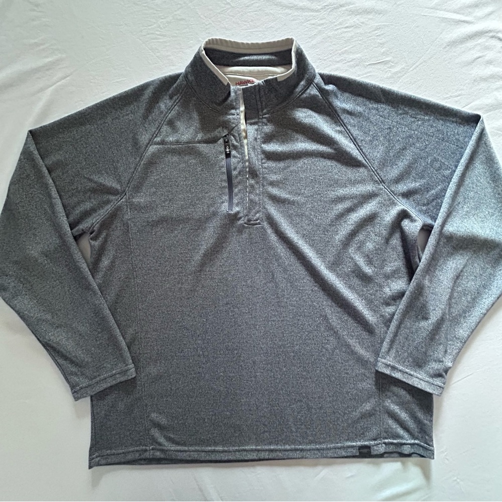 Hawke & Co Blue/Gray and Cream Quarter-Zip Pullover